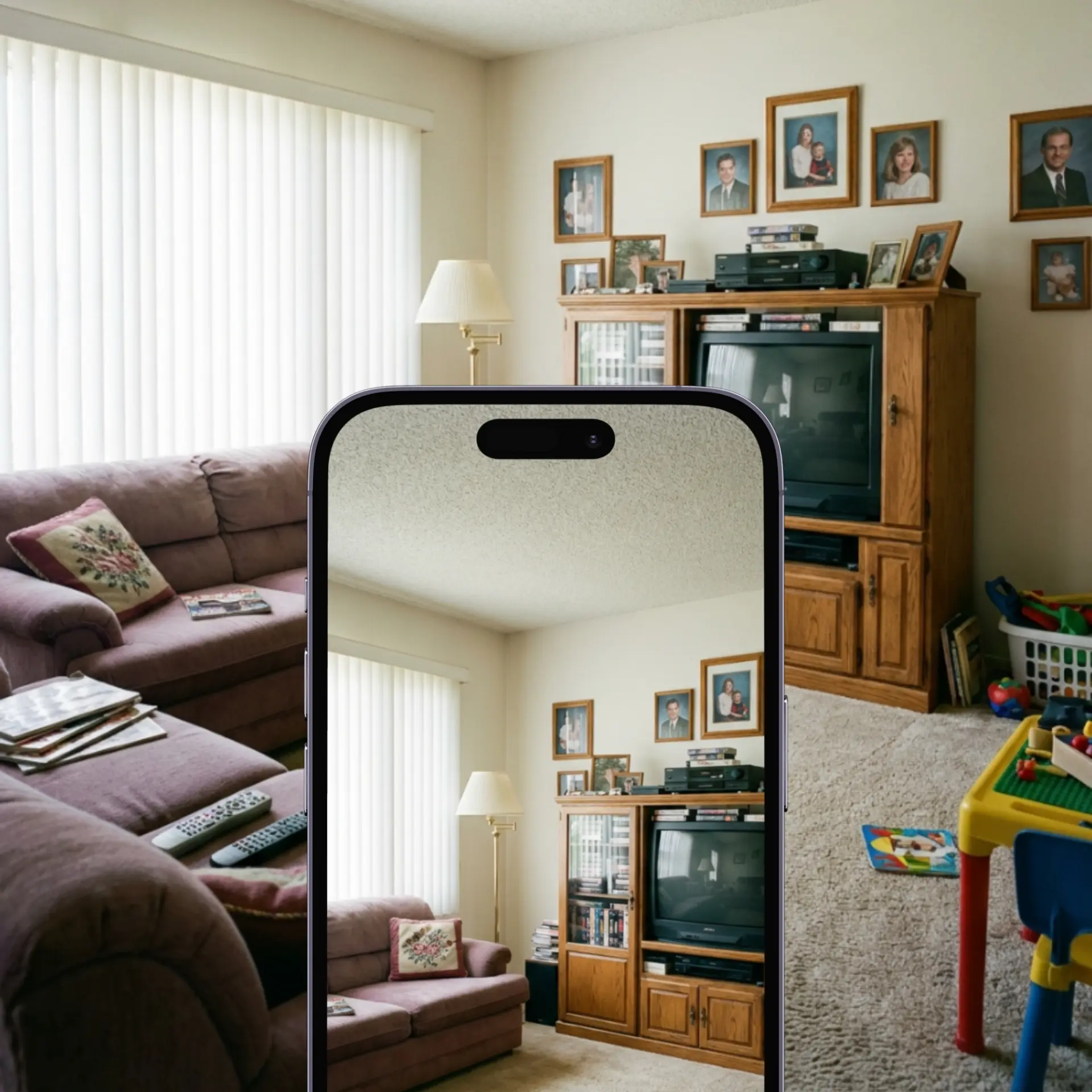 A space photo framed in the Framehouse app camera view